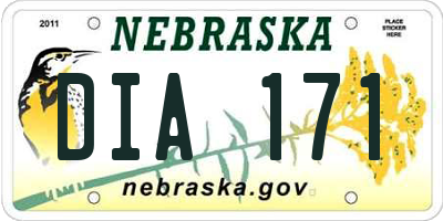 NE license plate DIA171