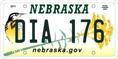 NE license plate DIA176