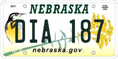 NE license plate DIA187