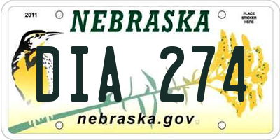NE license plate DIA274