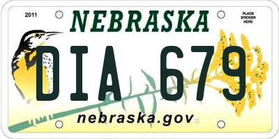 NE license plate DIA679