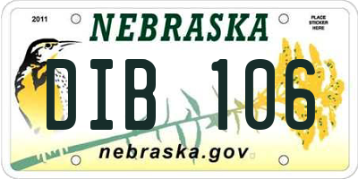 NE license plate DIB106