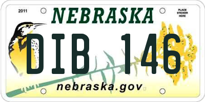 NE license plate DIB146