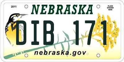 NE license plate DIB171