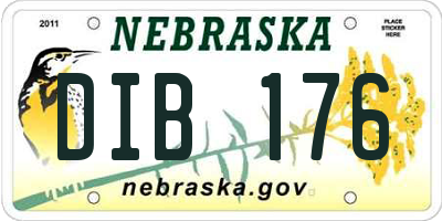 NE license plate DIB176