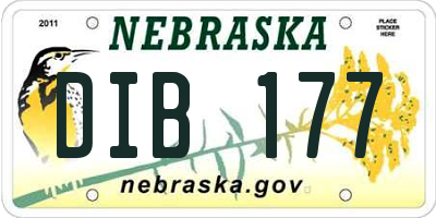 NE license plate DIB177