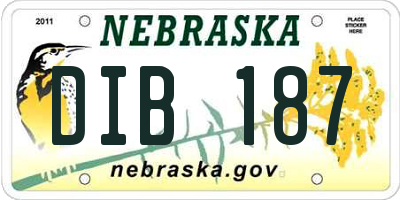 NE license plate DIB187