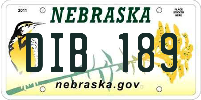 NE license plate DIB189