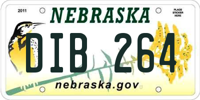 NE license plate DIB264