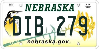 NE license plate DIB279