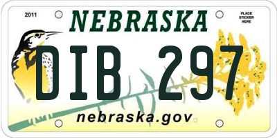NE license plate DIB297