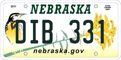 NE license plate DIB331