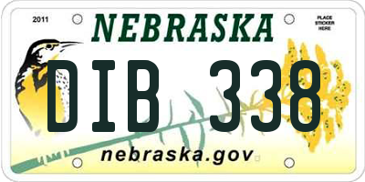NE license plate DIB338