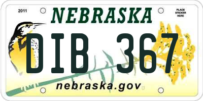 NE license plate DIB367