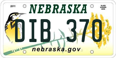 NE license plate DIB370