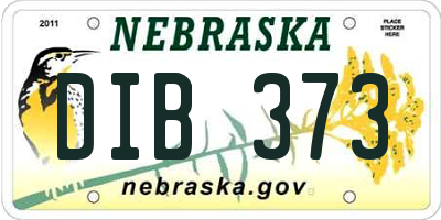 NE license plate DIB373
