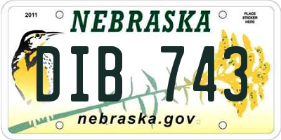 NE license plate DIB743