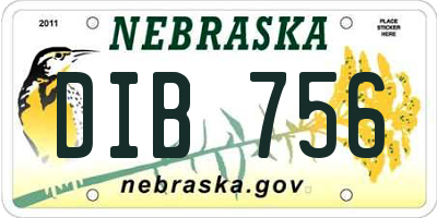 NE license plate DIB756