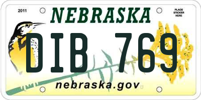 NE license plate DIB769