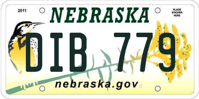 NE license plate DIB779