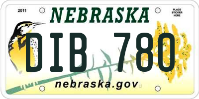NE license plate DIB780