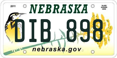NE license plate DIB898