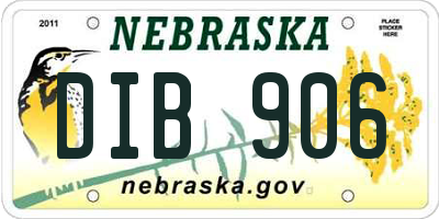 NE license plate DIB906