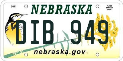NE license plate DIB949