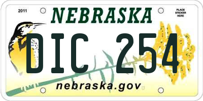 NE license plate DIC254