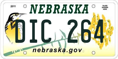 NE license plate DIC264