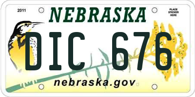 NE license plate DIC676
