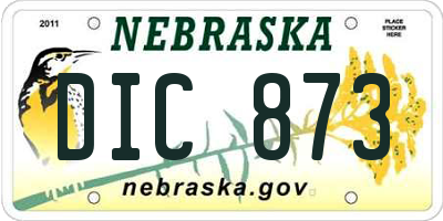 NE license plate DIC873