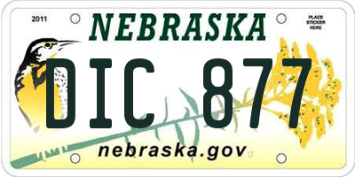 NE license plate DIC877