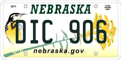 NE license plate DIC906