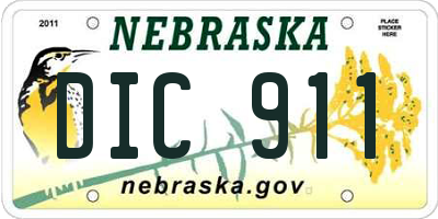 NE license plate DIC911