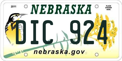 NE license plate DIC924