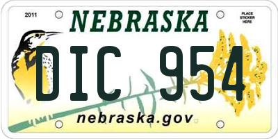 NE license plate DIC954