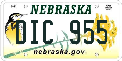 NE license plate DIC955