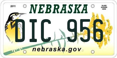 NE license plate DIC956