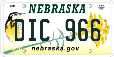 NE license plate DIC966