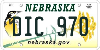 NE license plate DIC970