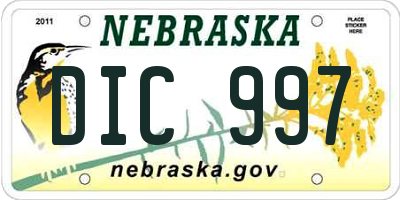 NE license plate DIC997