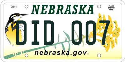 NE license plate DID007