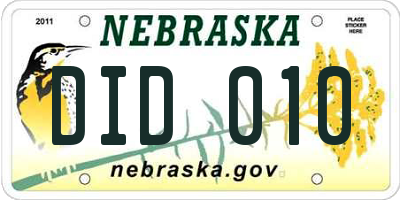 NE license plate DID010