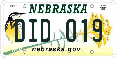 NE license plate DID019