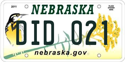 NE license plate DID021