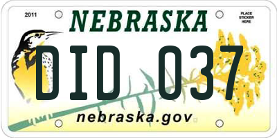 NE license plate DID037