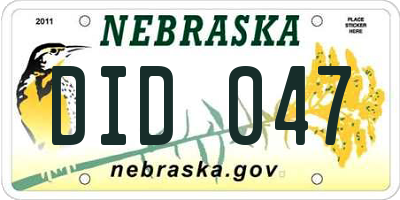 NE license plate DID047