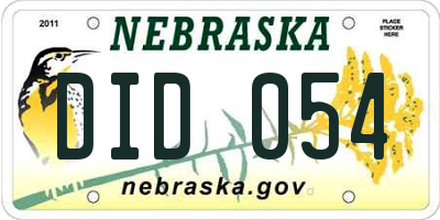 NE license plate DID054