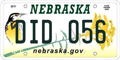 NE license plate DID056